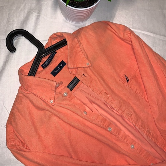 Nautica orange button down shirt - Picture 2 of 2